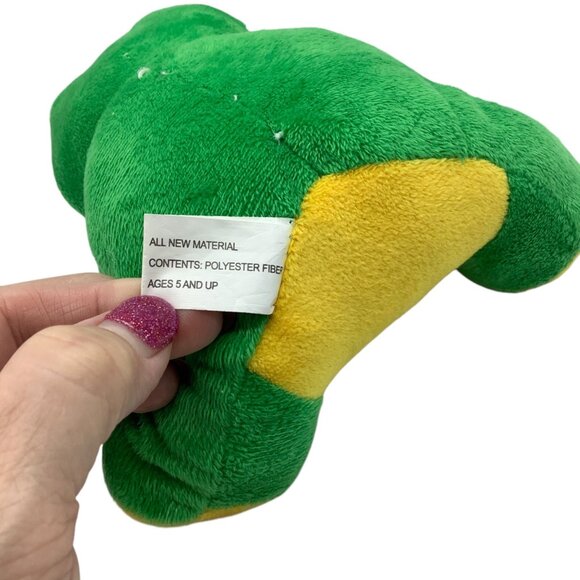 K & K Sales LLC Plush Green & Yellow Frog 10" Stuffed Animal 7.5" - Picture 4 of 5